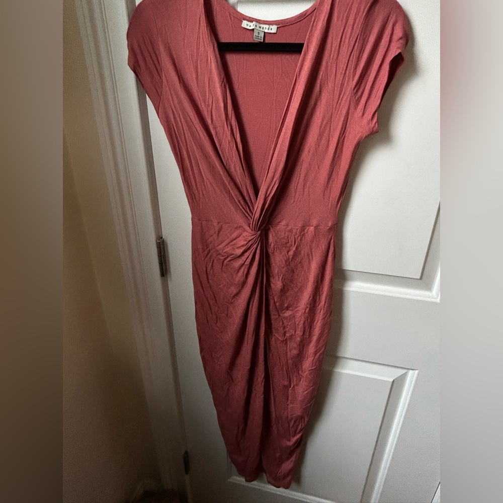 Pink Plunge Neck Dress